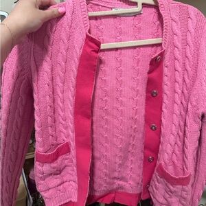 Zara Pink Cable Knit Cardigan